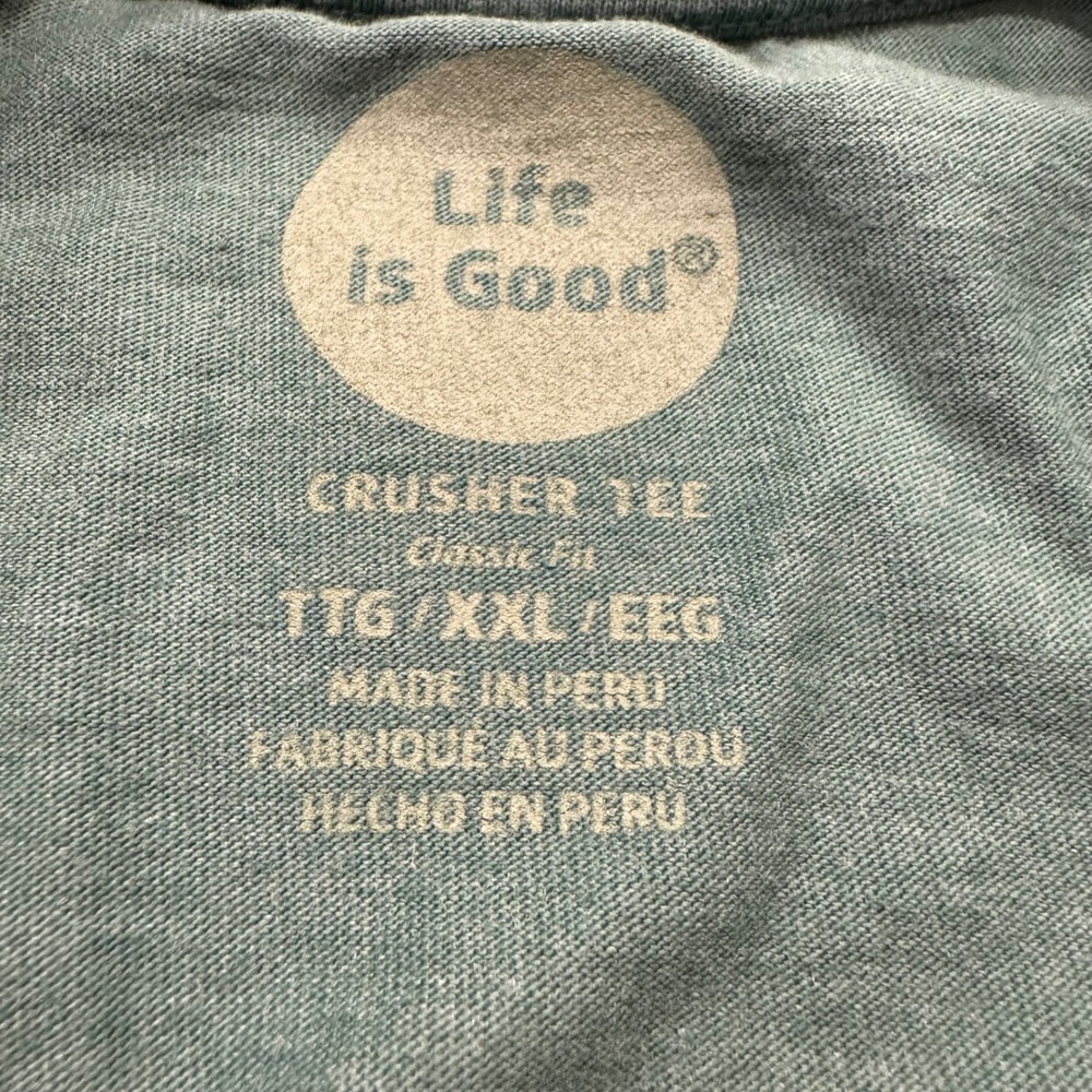 Life is Good Mens Crusher Tee XXL Green Long Sleeve Graphic T-Shirt Pessimistic - Picture 9 of 10